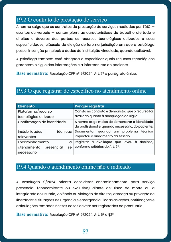 O contrato do atendimento online