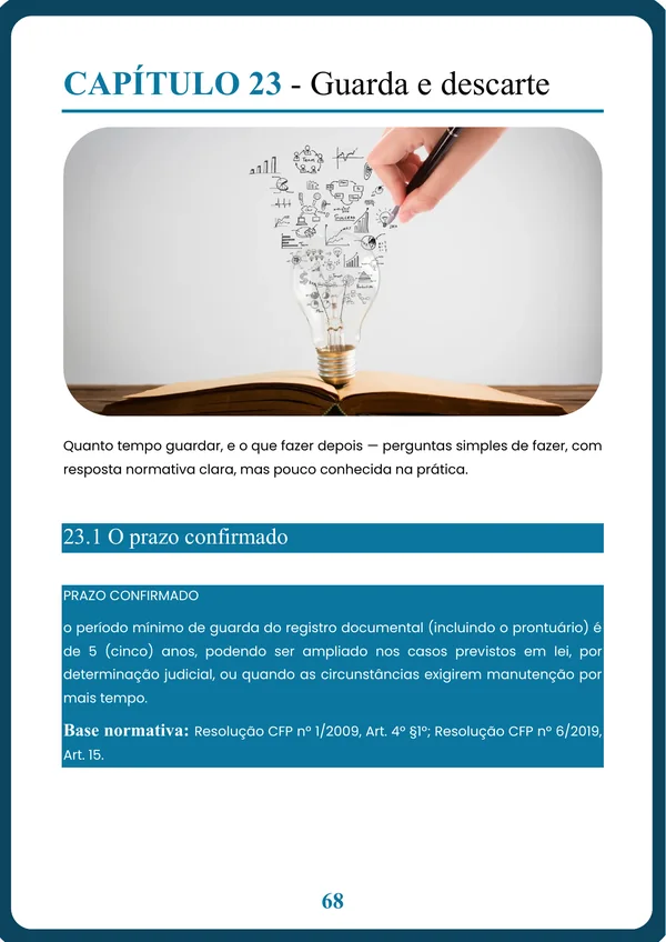 Por quanto tempo guardar o prontuário